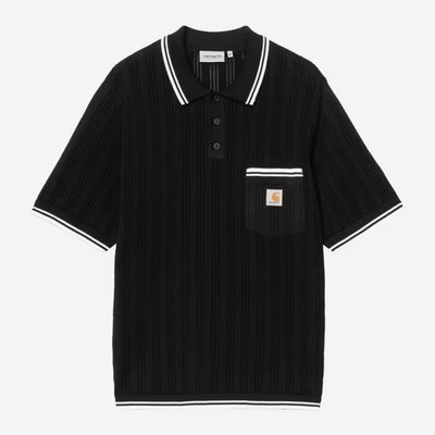 CARHARTT WIP S/S RAMSEY POLO BLACK I036168.K02