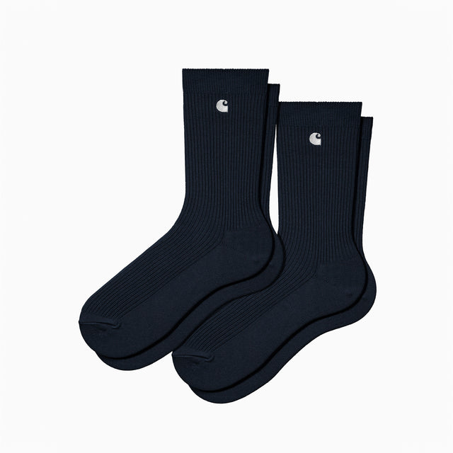 CARHARTT WIP MADISON PACK CHAUSSETTES MARINE FONCÉ ET BLANC - I030923";;"