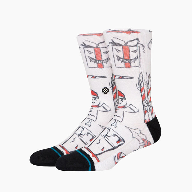 STANCE ANGRY HOLIDAYZ CREW SOCKS OFF WHITE - A555D23