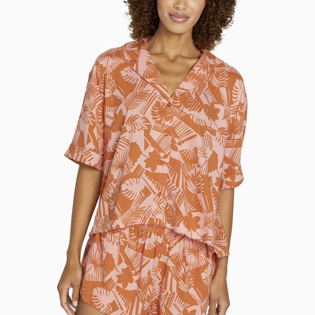 VOLCOM W' EXCAPISM TOP CHEMISE BRUNT SIENNA - B0422302