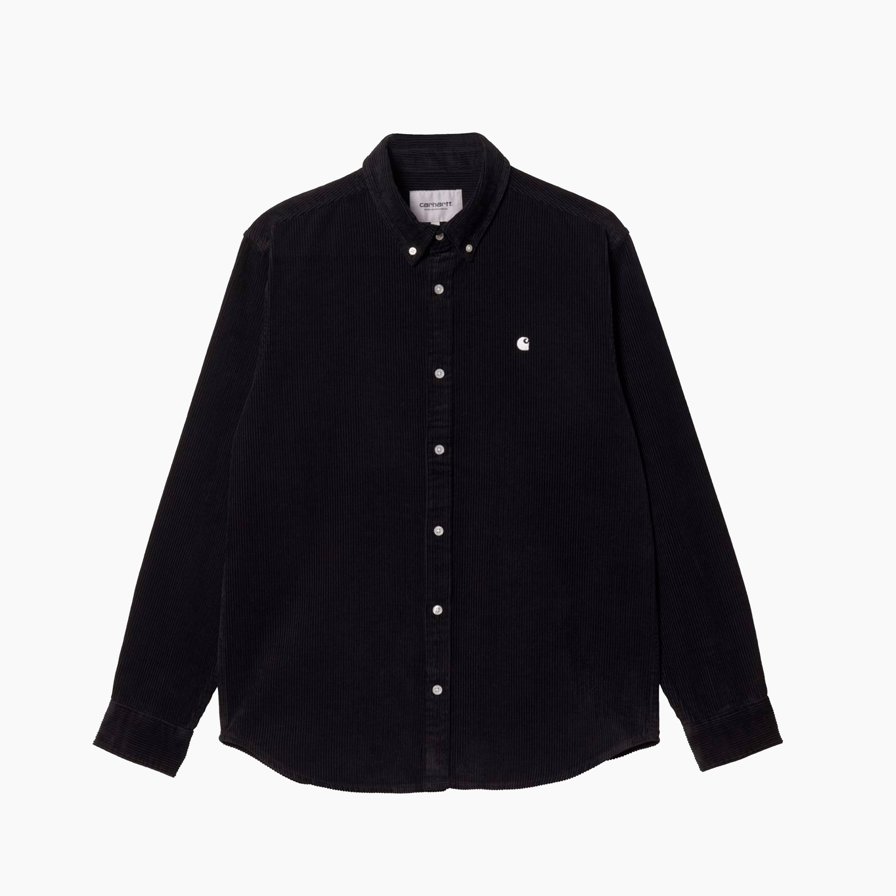 CARHARTT WIP MADISON CORD LS SHIRT BLACK & WAX - I029958