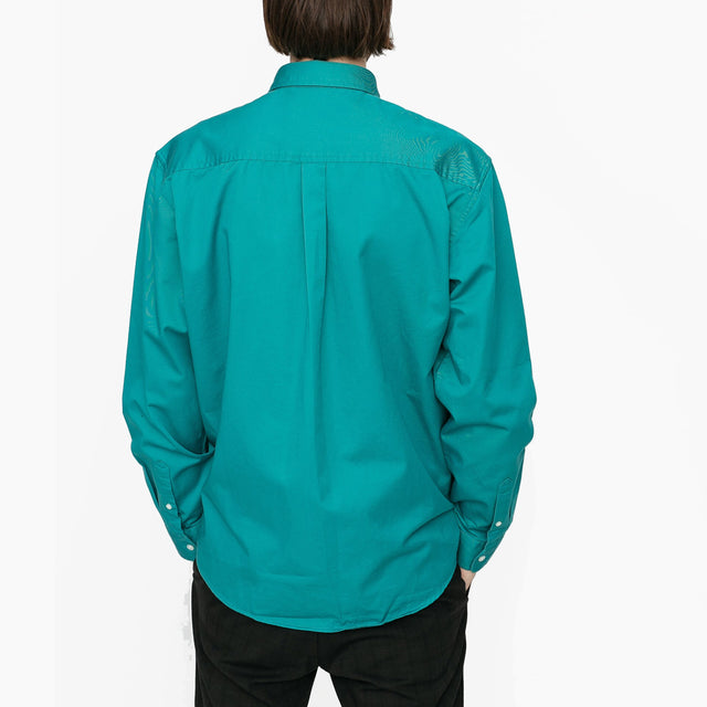 CARHARTT WIP MADISON SHIRT FROATED TURQUOISE BLK - I023339
