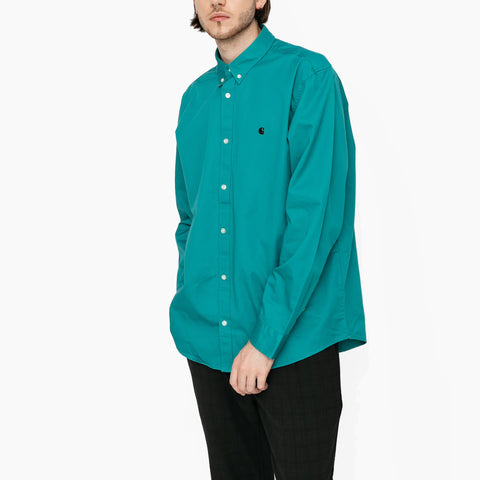 CARHARTT WIP MADISON LS SHIRT FROATED TURQUOISE - I023339