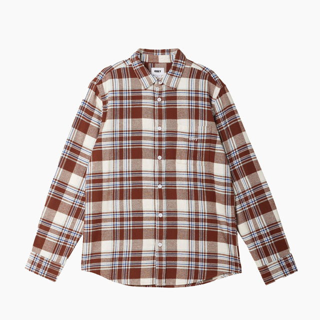 OBEY CLOTHING ARLO WOVEN LS SHIRT UNBLEACHED - 181200360