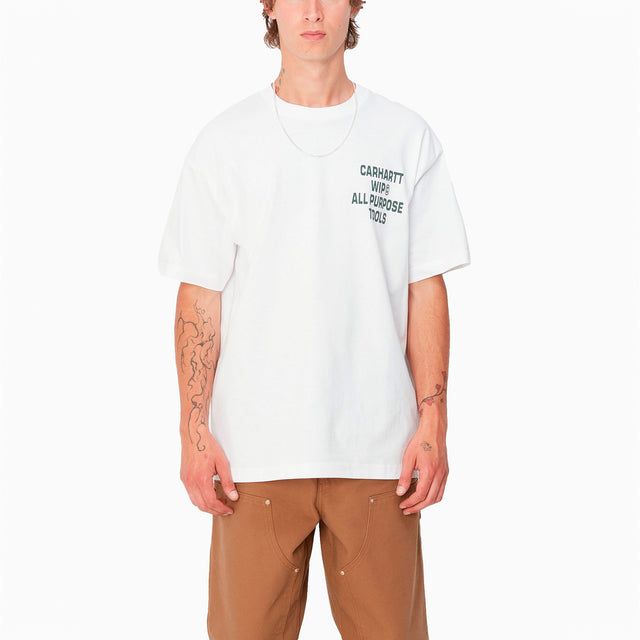 CARHARTT WIP T-SHIRT À VIS CROISÉE BLANC - I033949