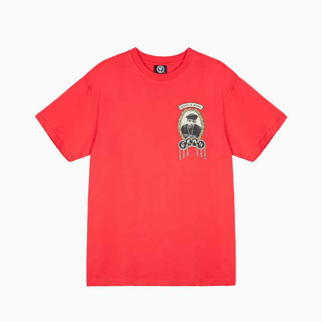 Camisetas Grimey | Camiseta de manga corta para hombre fabricada con algodón orgánico. Presenta un diseño sencillo con estampados gráficos frontales y traseros