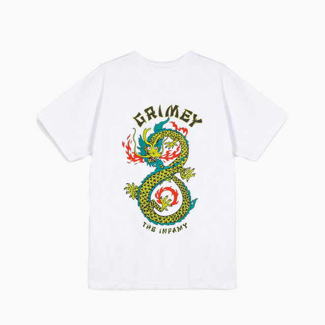 Camiseta Grimey | Camiseta de manga corta para hombre fabricada con tejidos orgánicos de algodón. Presenta un diseño sencillo con estampados gráficos en la parte frontal y trasera, además de manga corta con cuello redondo.