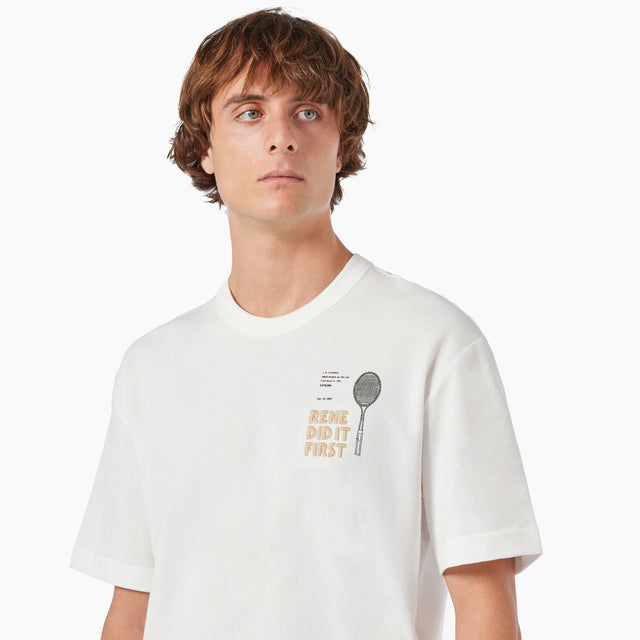 LACOSTE PATENT BACK PIQUÉ T-SHIRT WHITE - TH0135