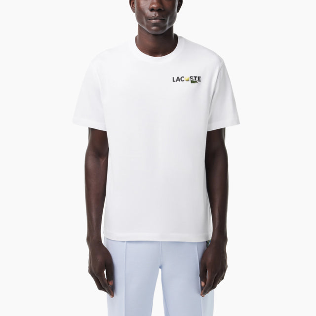 LACOSTE THICK COTTON JERSEY T-SHIRT BACK PRINT WHITE - TH7363