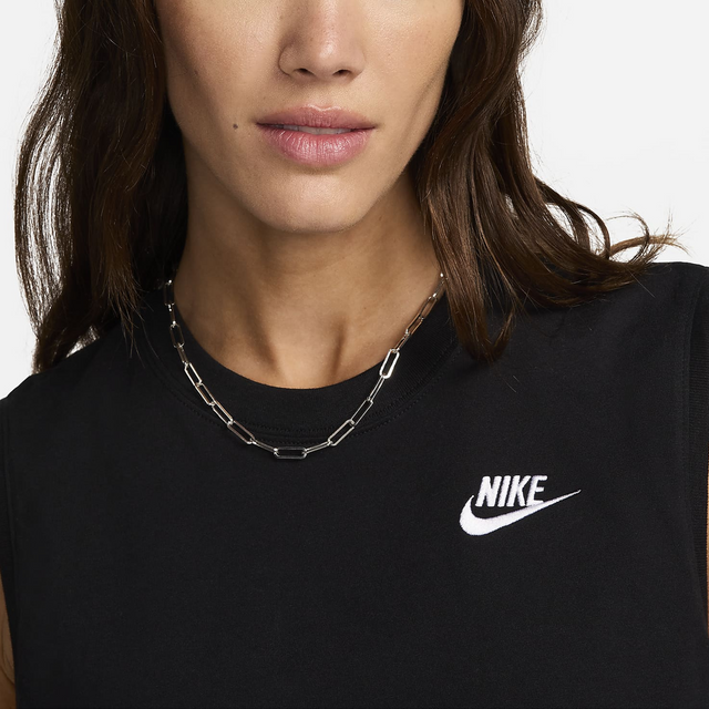 NIKE W' SPORTSWEAR CLUB CROPPED T-SHIRT BLACK & WHITE - FV5505