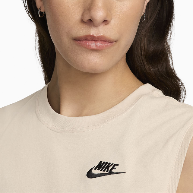 Nike Maglie per Donne Sportswear Cropped Beige 48h Ship Sabas Shop