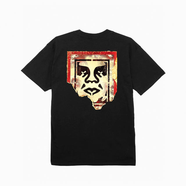 OBEY CLOTHING RIPPED ICON T-SHIRT BLACK - 165263782