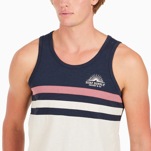 PROTEST PRTSAMO TANK TOP T-SHIRT NAVY & OFF WHITE - 1712643