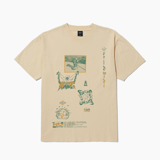 HUF WORLDWIDE ZINE WASHED T-SHIRT BEIGE - TS02172