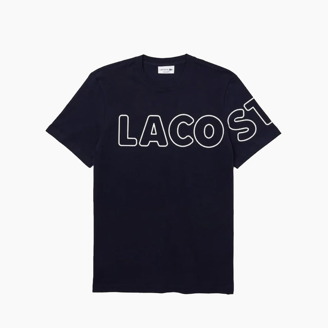 LACOSTE T-SHIRT LETTERS DARK NAVY & WHITE - TH1741