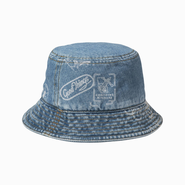 CARHARTT WIP STAMP BUCKET HAT BLUE BLEACHED - I033741