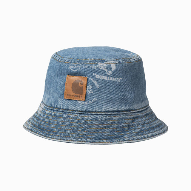 CARHARTT WIP STAMP BUCKET HAT BLUE BLEACHED - I033741