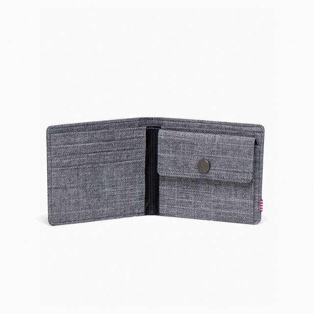 HERSCHEL ROY WALLET COIN RFID RAVEN CROSSHATCH 30095