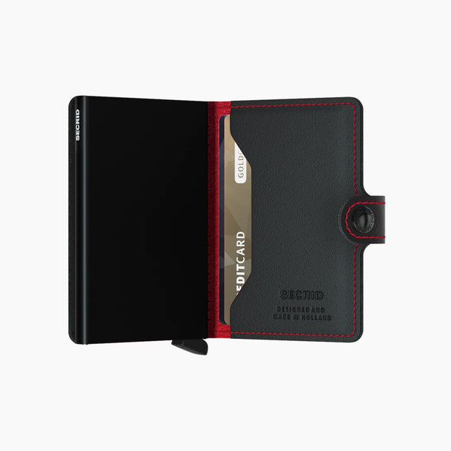 SECRID MINIWALLET PERFORATED BLACK AND RED