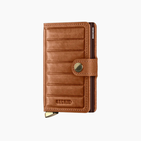 SECRID PREMIUM MINIWALLET EMBOSS LINES COGNAC