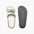 Chanclas Lacoste | Chanclas Lacoste Hombre | Las Serve Slide cuentan con una suela de doble densidad fabricada a partir de una plantilla blanda para garantizar la comodidad bajo los pies, mientras que la tira moldeada está recubierta de espuma. Forro fabricado con una suave malla y diseño se completa con el emblemático cocodrilo.