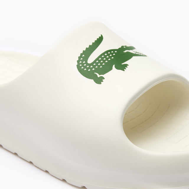 LACOSTE SERVE SLIDES 2.0 SYNTHETIC OFF WHITE & DK GREEN - 46CFA0028