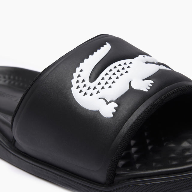 LACOSTE CROCO DUALISTE LOGO SLIDES BLACK & WHITE - 43CMA0110