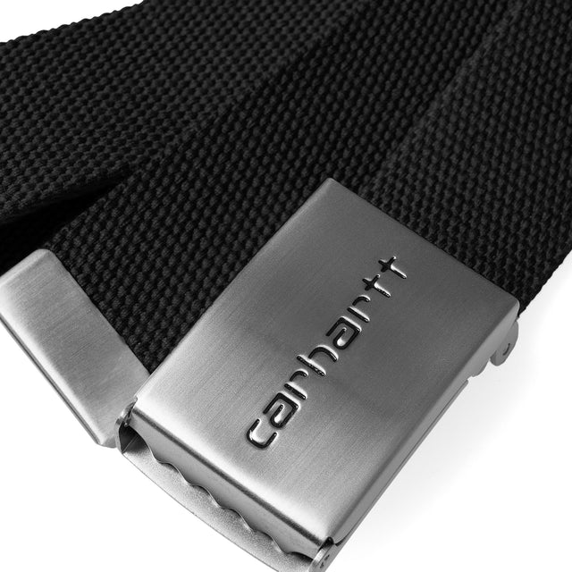 CARHARTT WIP CLIP BELT CHROME CANVAS BLACK - I019176