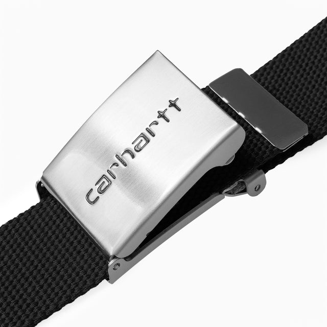 CARHARTT WIP CLIP BELT CHROME CANVAS BLACK - I019176