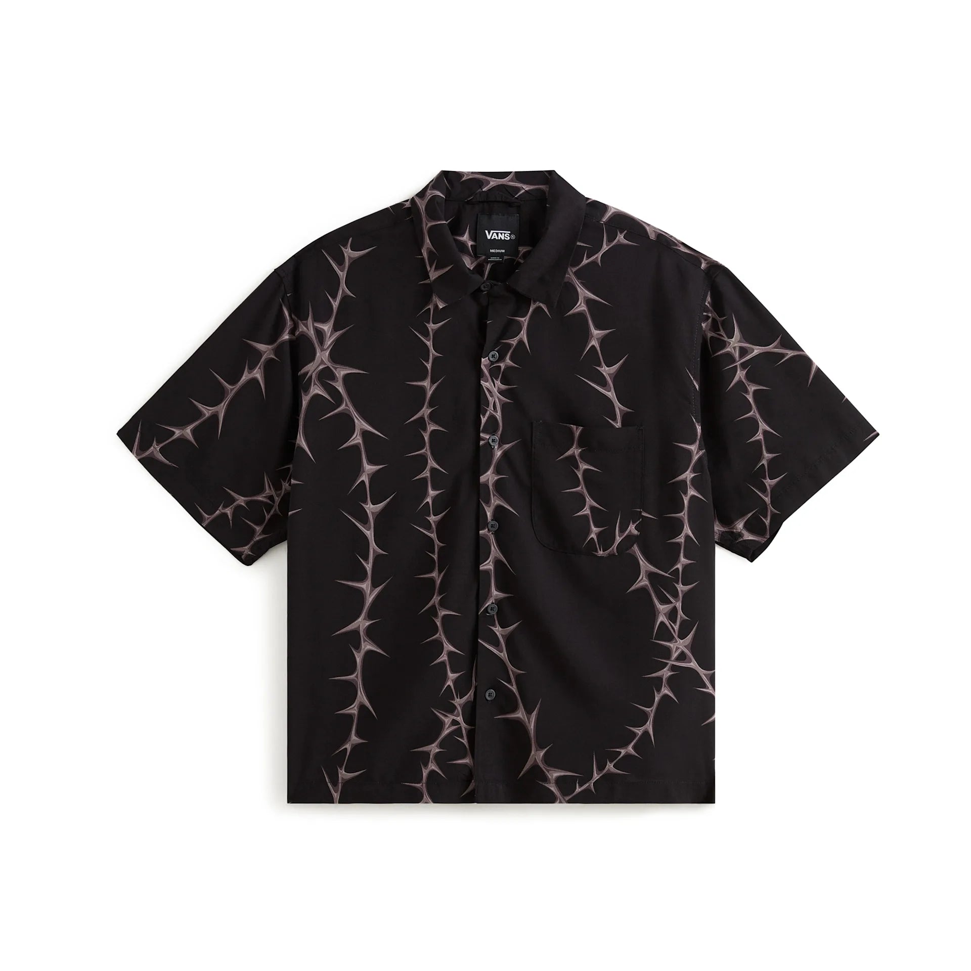 VANS DOREN PRINTED CAMP SS SHIRT BLACK VN000T9UBLK1