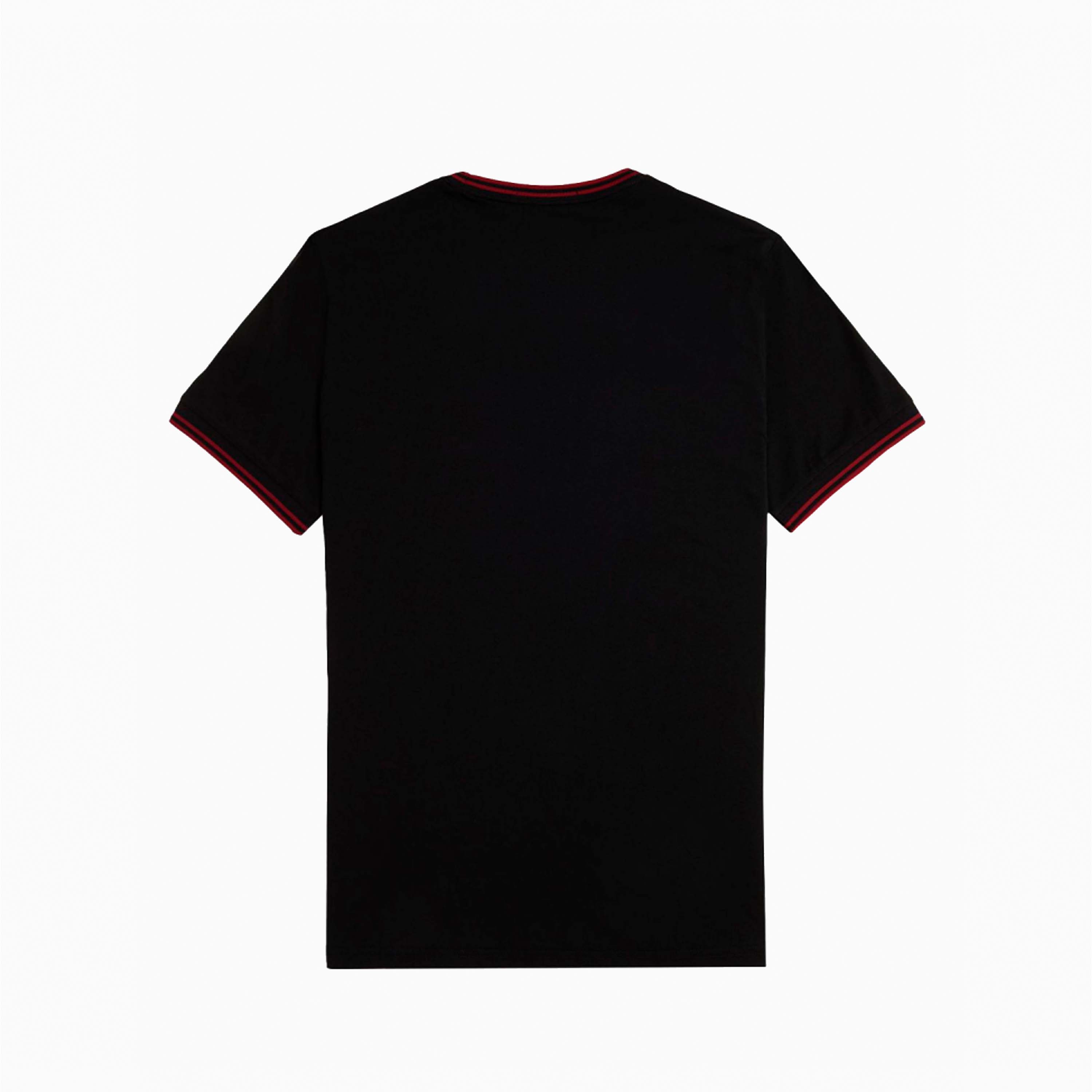 FRED PERRY TWIN TIPPED T-SHIRT BLACK BURNT M1588-Y42