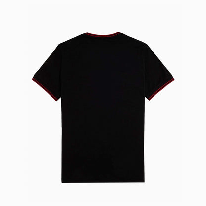 FRED PERRY TWIN TIPPED T-SHIRT BLACK BURNT M1588-Y42