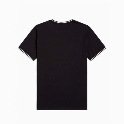 FRED PERRY T-SHIRT À BORDS JUMELÉS NOIR M1588-102