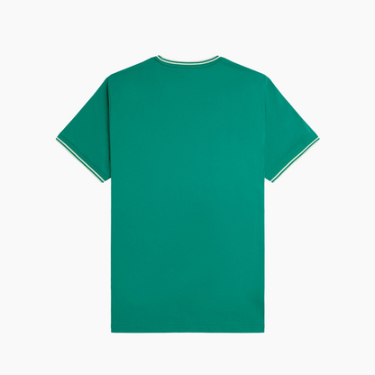FRED PERRY TWIN TIPPED T-SHIRT LABEL GREEN M1588-Y37