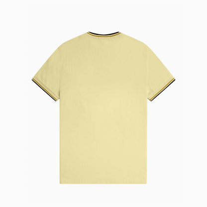 FRED PERRY T-SHIRT MIT DOPPELTEM STRIPE GELB & SCHWARZ M1588-Y61