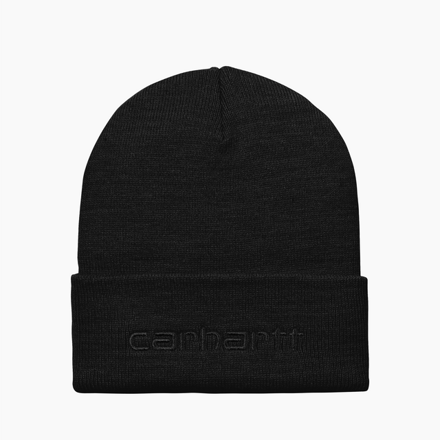 CARHARTT WIP SCRIPT BEANIE BLACK AND WHITE - I030884