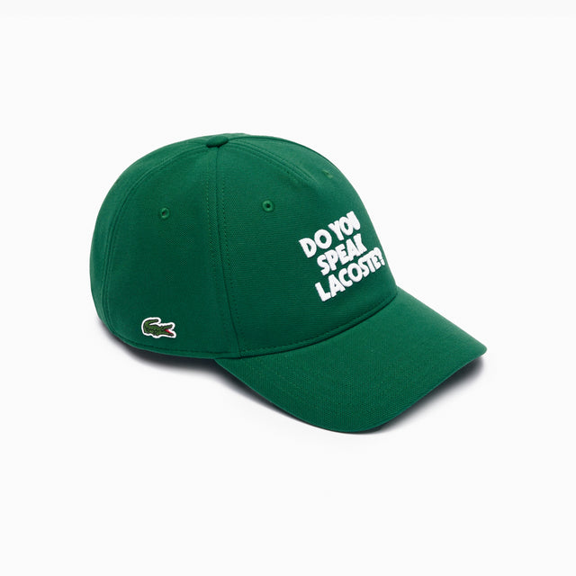LACOSTE BASEBALL CAP WITH 3D EMBROIDERY GREEN - RK0341
