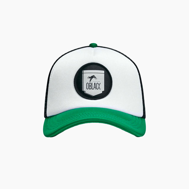 OBLACK CLASSIC TRUCKER CAP GREEN & WHITE