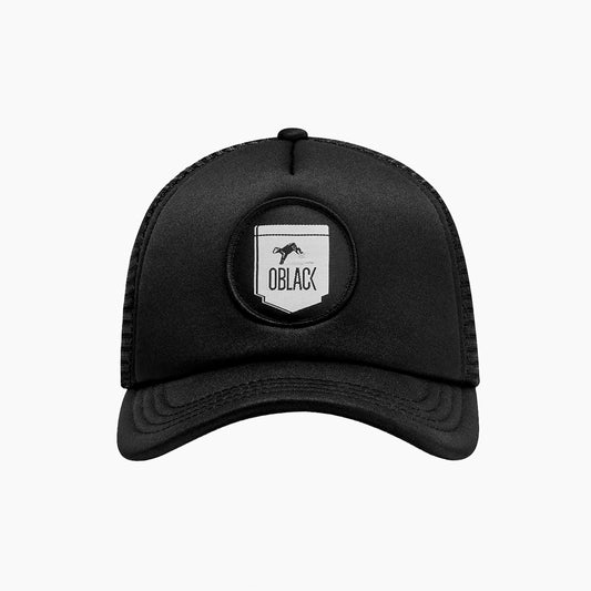 OBLACK CLASSIC TRUCKER CAP TOTAL BLACK & WHITE