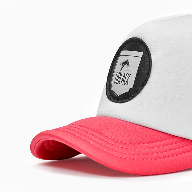 OBLACK CLASSIC TRUCKER CAP WHITE AND PINK