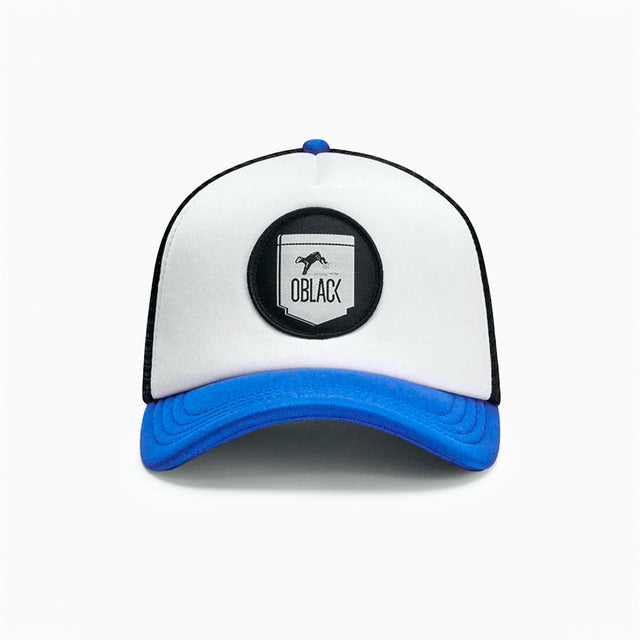 OBLACK CLASSIC TRUCKER CAP WHITE & BLUE