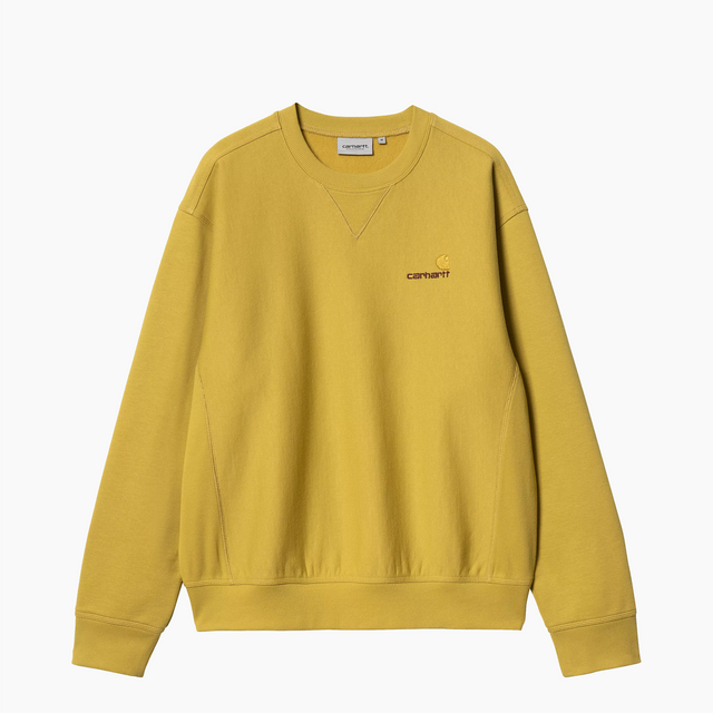 CARHARTT WIP AMERICAN SCRIPT SWEAT GOLDEN OLIVE I025475-29S