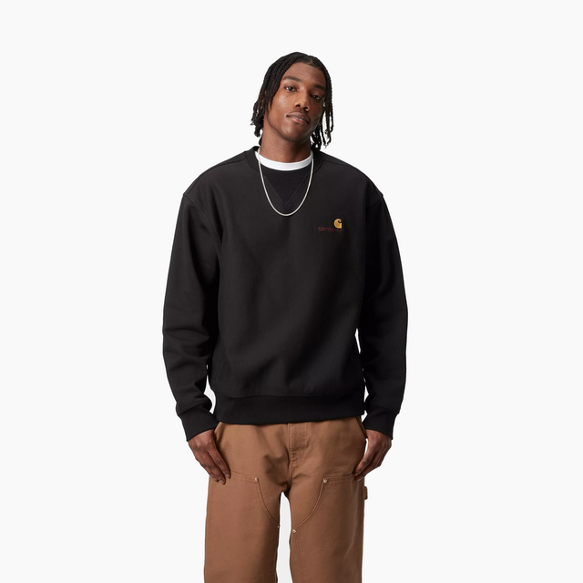 CARHARTT WIP AMERICAN SCRIPT SWEAT BLACK I025475-89