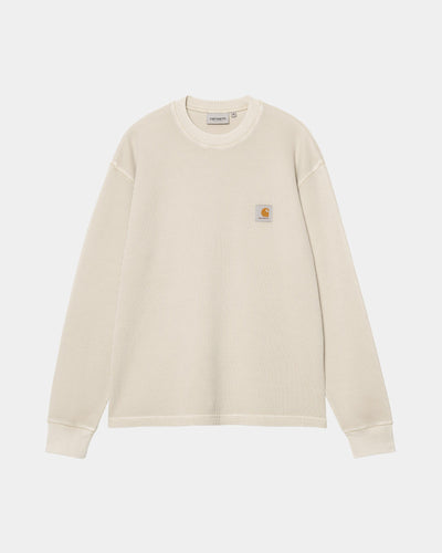CARHARTT WIP L/S VISTA WAFFLE T-SHIRT FLEUR DE SEL GARMENT DYED I035304.2LP