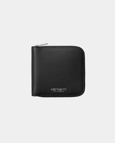 CARHARTT WIP LEATHER WALLET BLACK / SILVER I037006.0M4