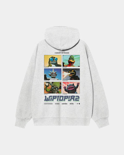 CARHARTT WIP HOODED WIPTOPIA II SWEAT ASH HEATHER I037224.482