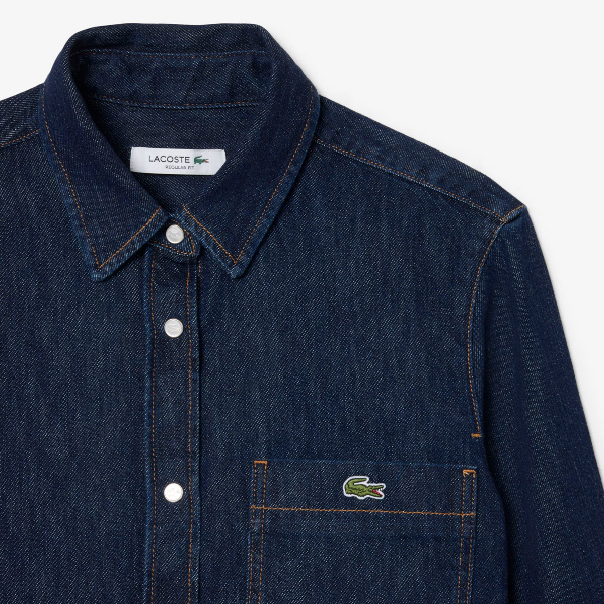 LACOSTE CAMISA VAQUERA LIGERA DE CORTE REGULAR RINSE BLUE CF8406