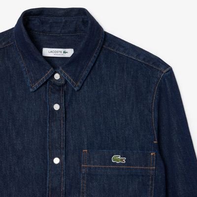 LACOSTE CAMISA VAQUERA LIGERA DE CORTE REGULAR RINSE BLUE CF8406