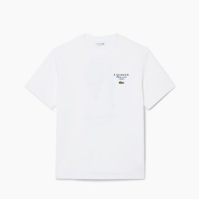 LACOSTE CAMISETA DE PUNTO JERSEY CON BORDADOS Y ESTAMPADOS DE TENIS BLANC TH2430