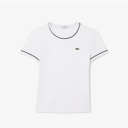 T-shirt en jersey tricoté Lacoste avec bordure blanche TF5289-FMB